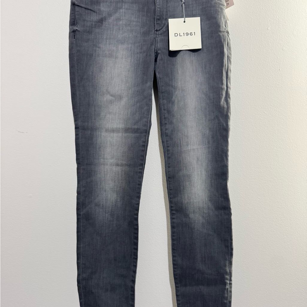 Dl1961 Emma Low Rise Instasculpt Skinny Jeans Gray Charcoal Denim Pants